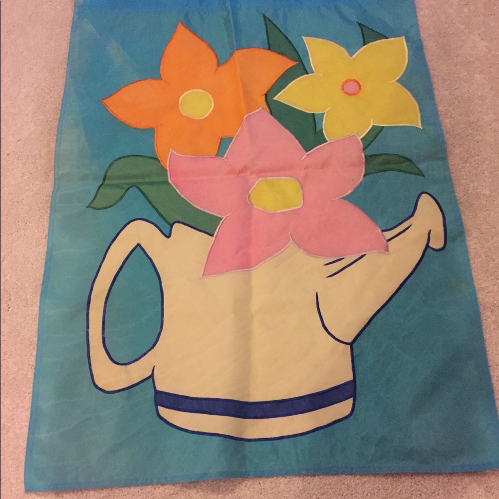 Flag with Flowers and watering can